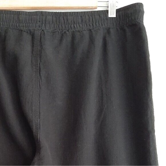 JOE FRESH | Linen Cotton Blend High Elastic Waist Pull-on Crop Pants Black Sz XL - Picture 8 of 11